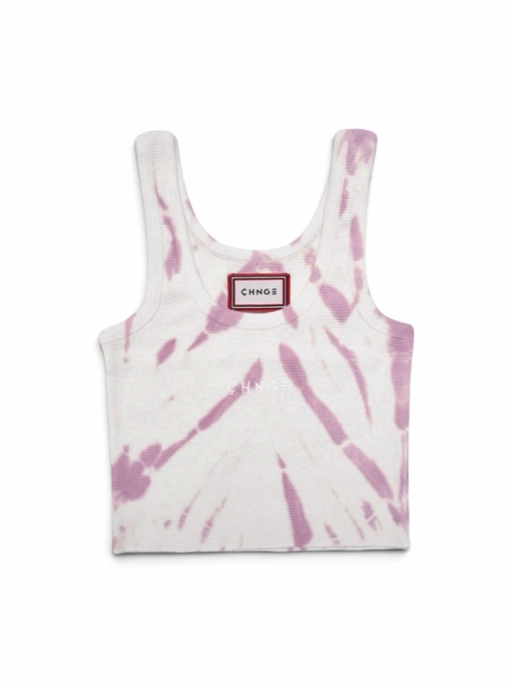 ★ CHNGE Boho Tie Dye Cropped Hem less Tank Top - Purple/White ★